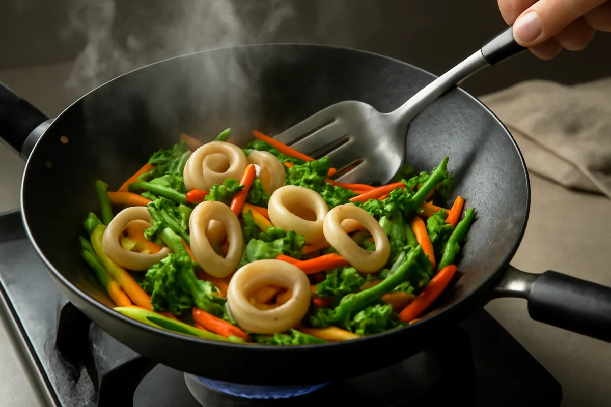 Sauté di verdure asiatiche e calamari: perché la fase di scottatura fa la differenza